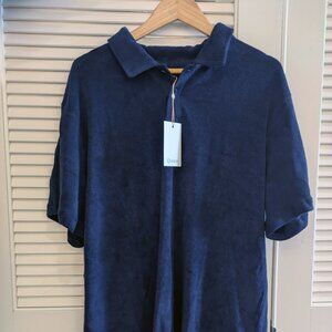 NWT - Quince Terry Towel Polo - Deep Navy - XL